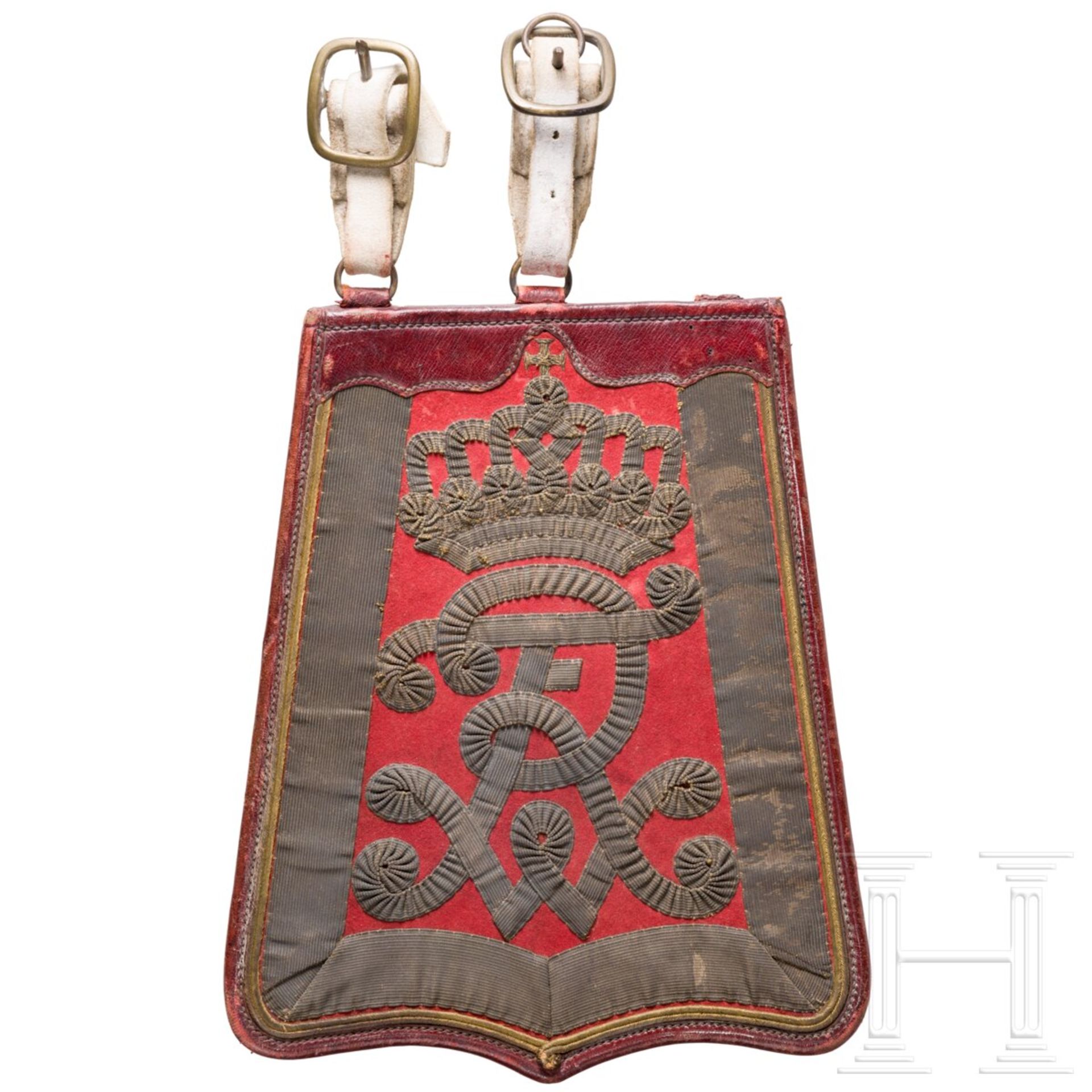 Säbeltasche für Offiziere des Leib-Garde-Husaren-Regiments oder der Husaren-Regimenter 6 und 7, um 1