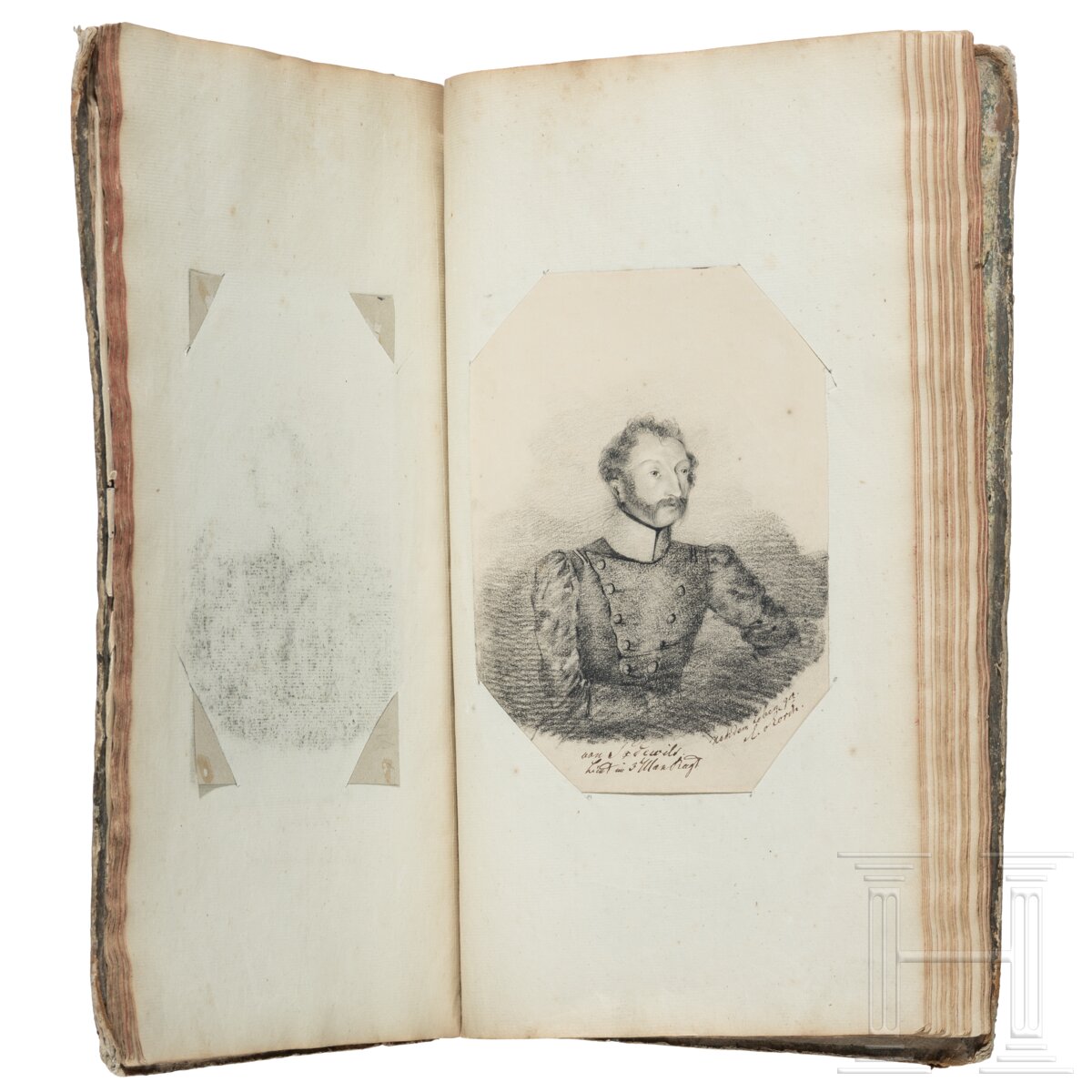 Album mit handgezeichneten Offiziersportraits, um 1830 - 1850 - Image 6 of 10