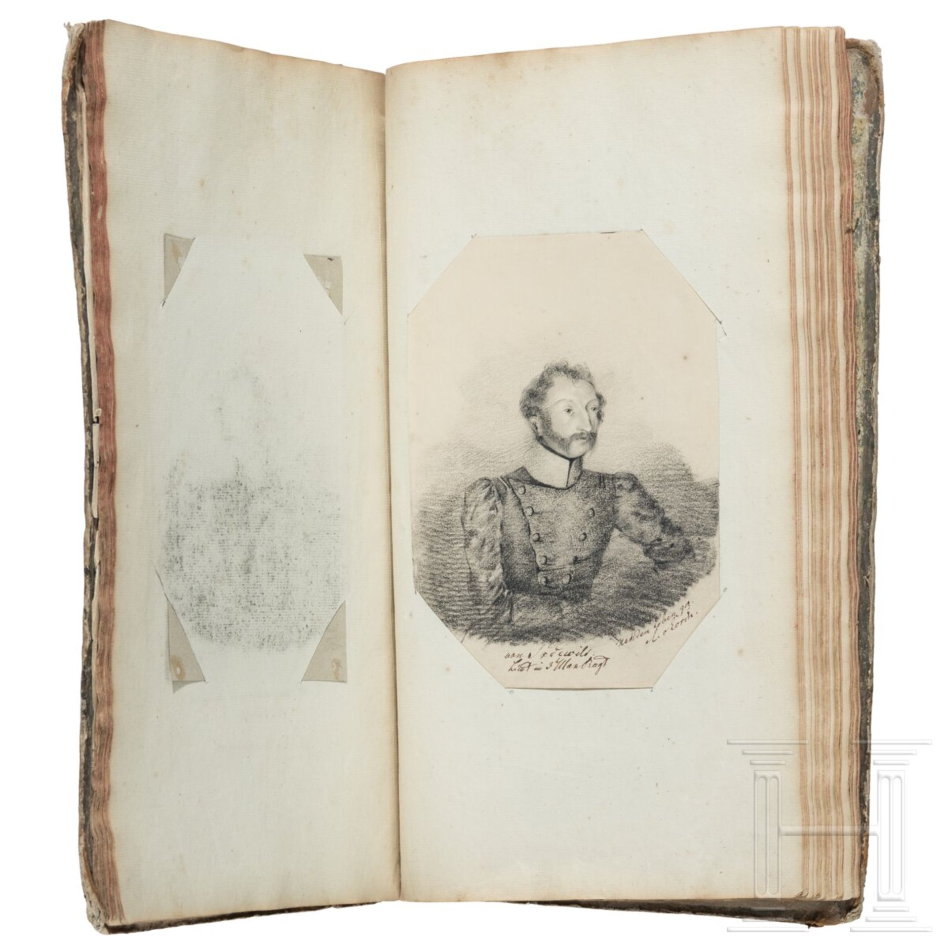 Album mit handgezeichneten Offiziersportraits, um 1830 - 1850 - Bild 6 aus 10