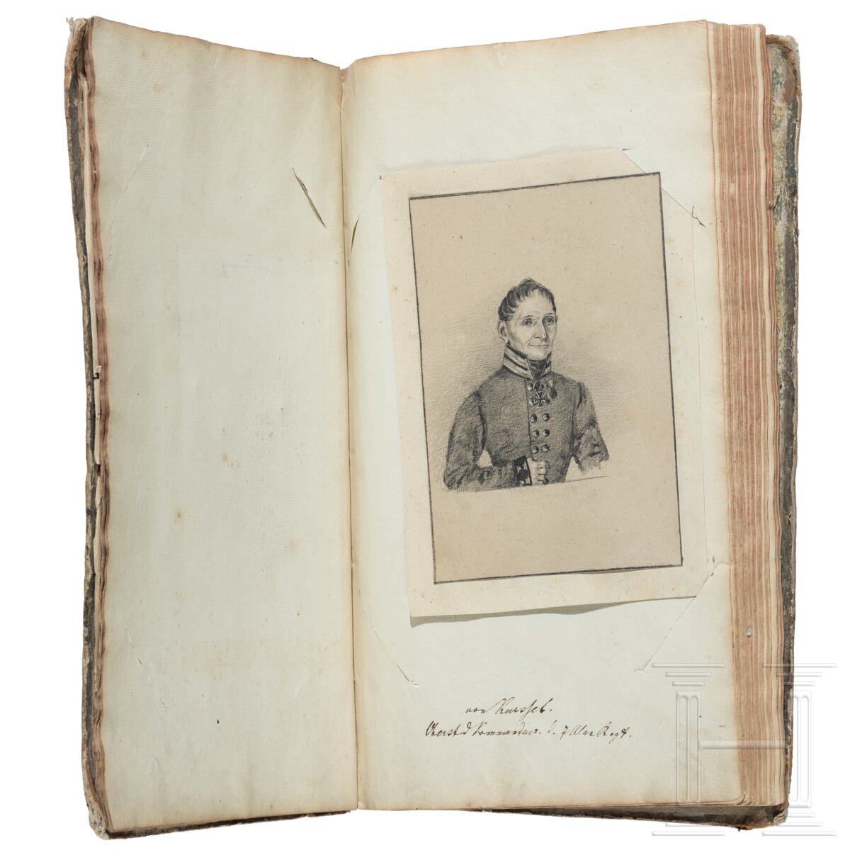 Album mit handgezeichneten Offiziersportraits, um 1830 - 1850 - Image 9 of 10