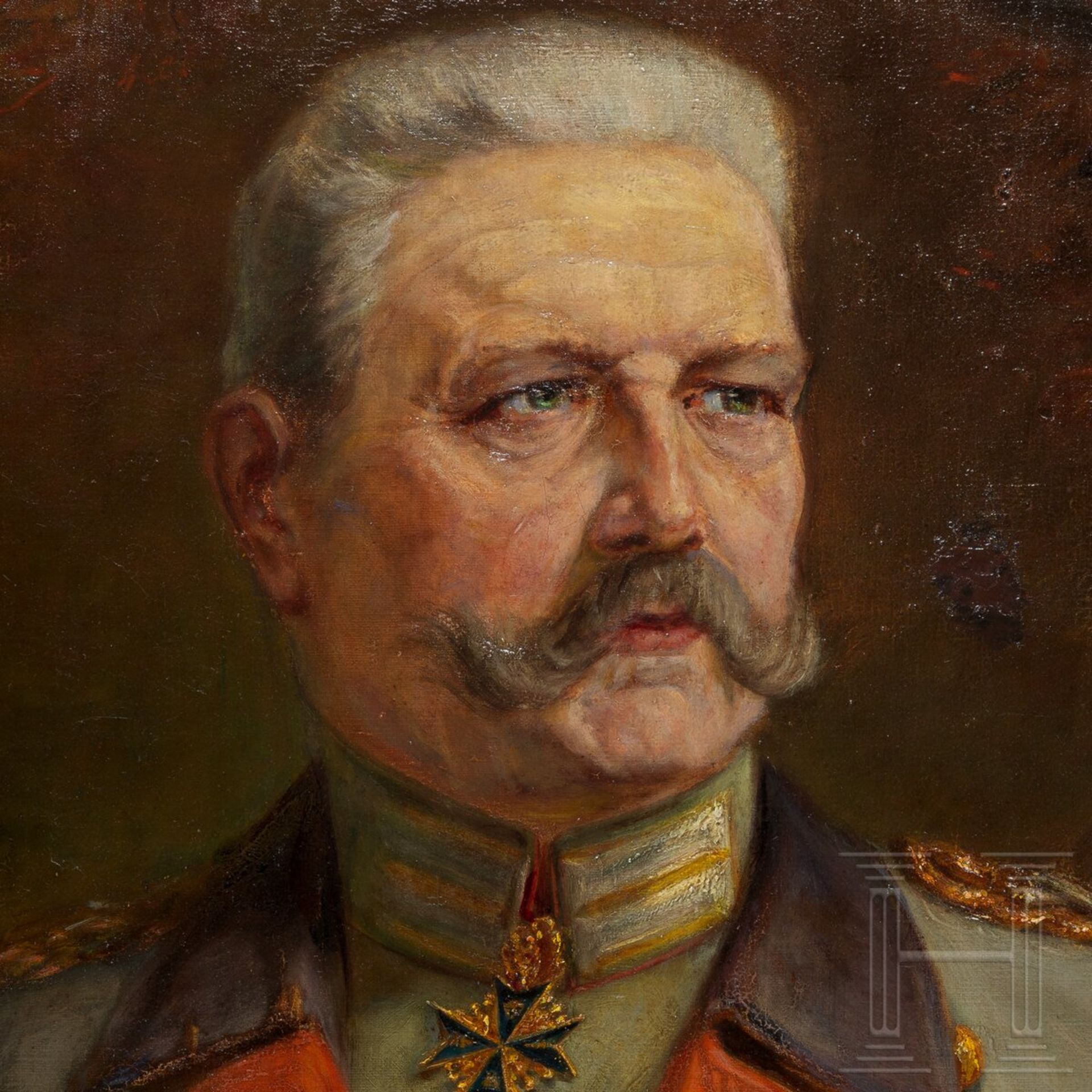 GFM Paul von Hindenburg (1847 - 1934) - großes Portraitgemälde in Uniform, 1918 - Bild 4 aus 4