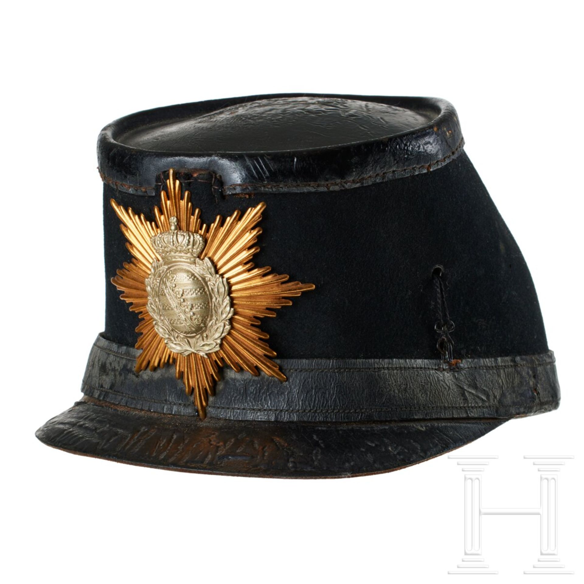 A shako for Saxon Fusilier Regiment 108 Enlisted Men, with cover