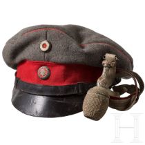 Feldgraue Schirmmütze für Offiziere der hessischen Armee sowie bayerisches Portepee