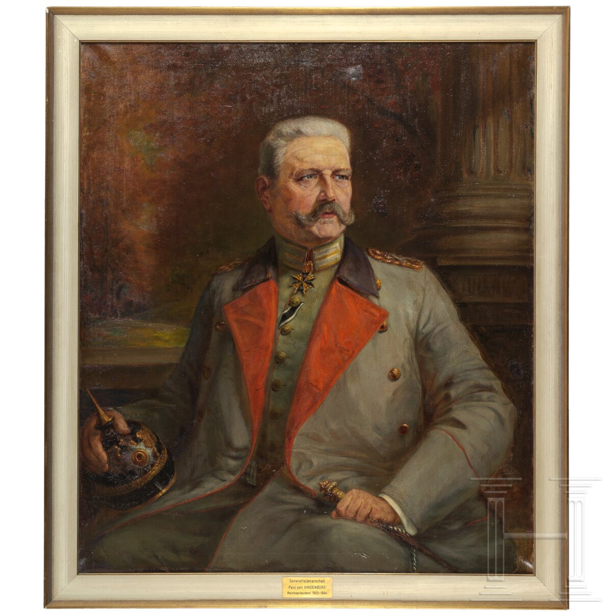 GFM Paul von Hindenburg (1847 - 1934) - großes Portraitgemälde in Uniform, 1918
