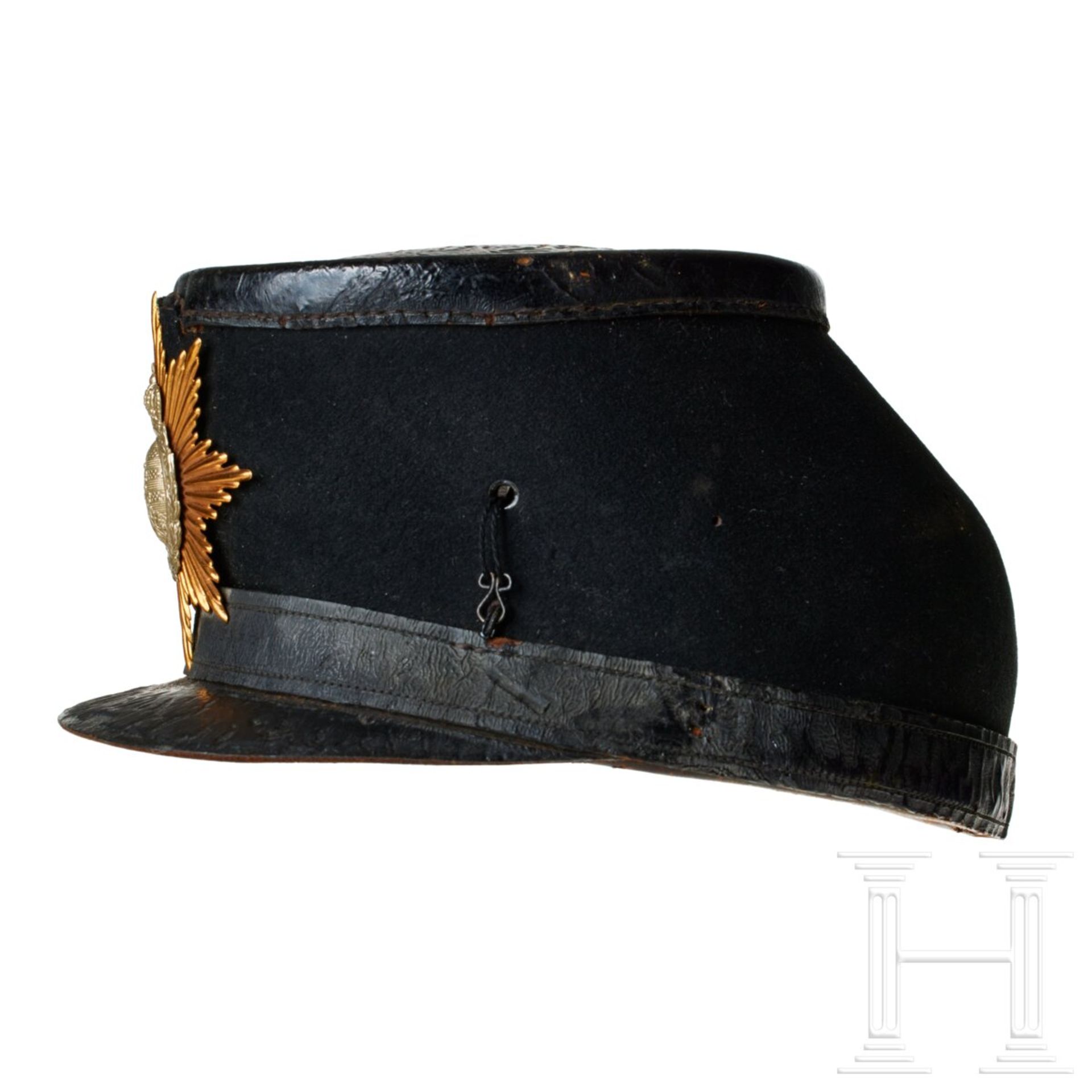 A shako for Saxon Fusilier Regiment 108 Enlisted Men, with cover - Image 4 of 14