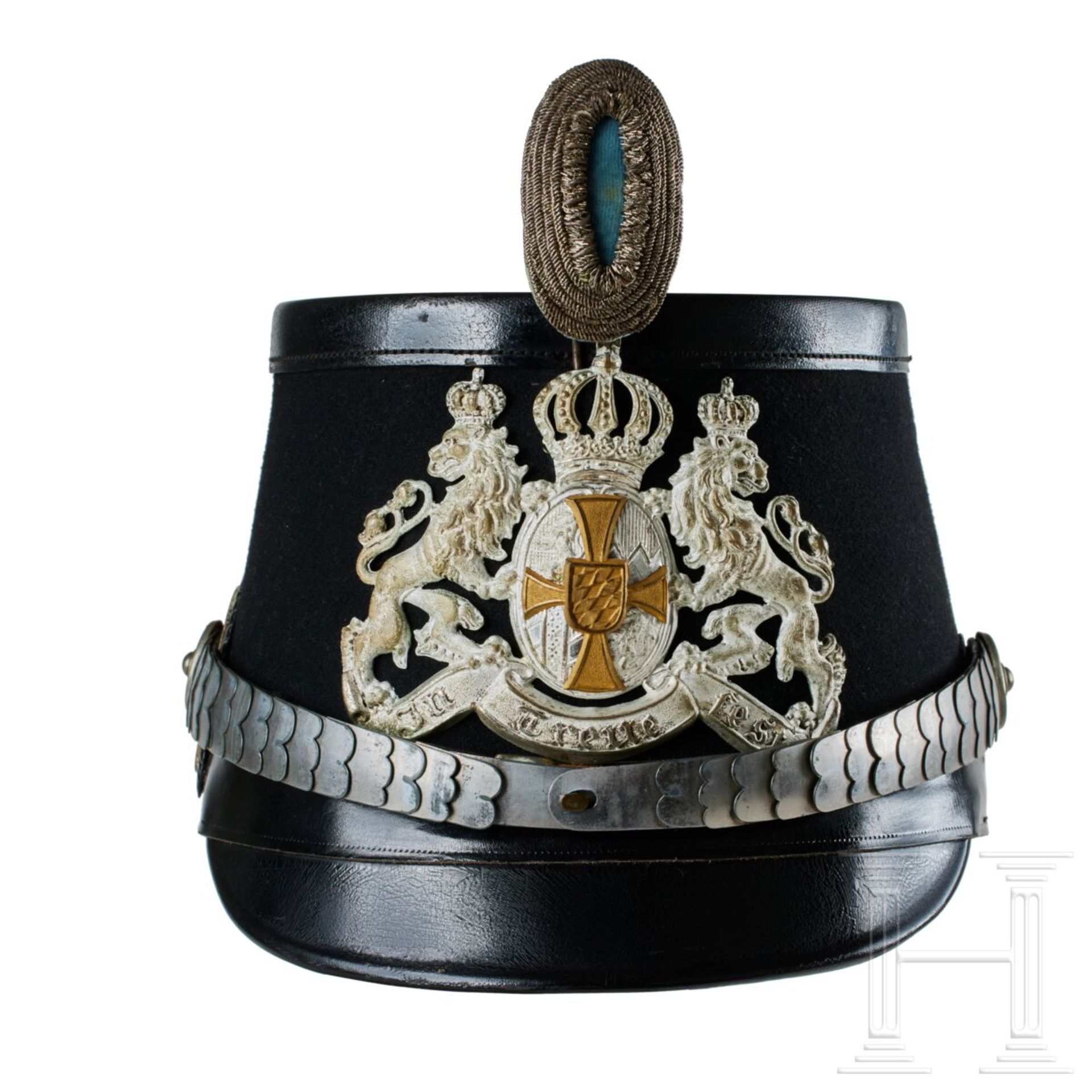 A shako for Bavarian Telegraph Reserve Officers - Image 2 of 7