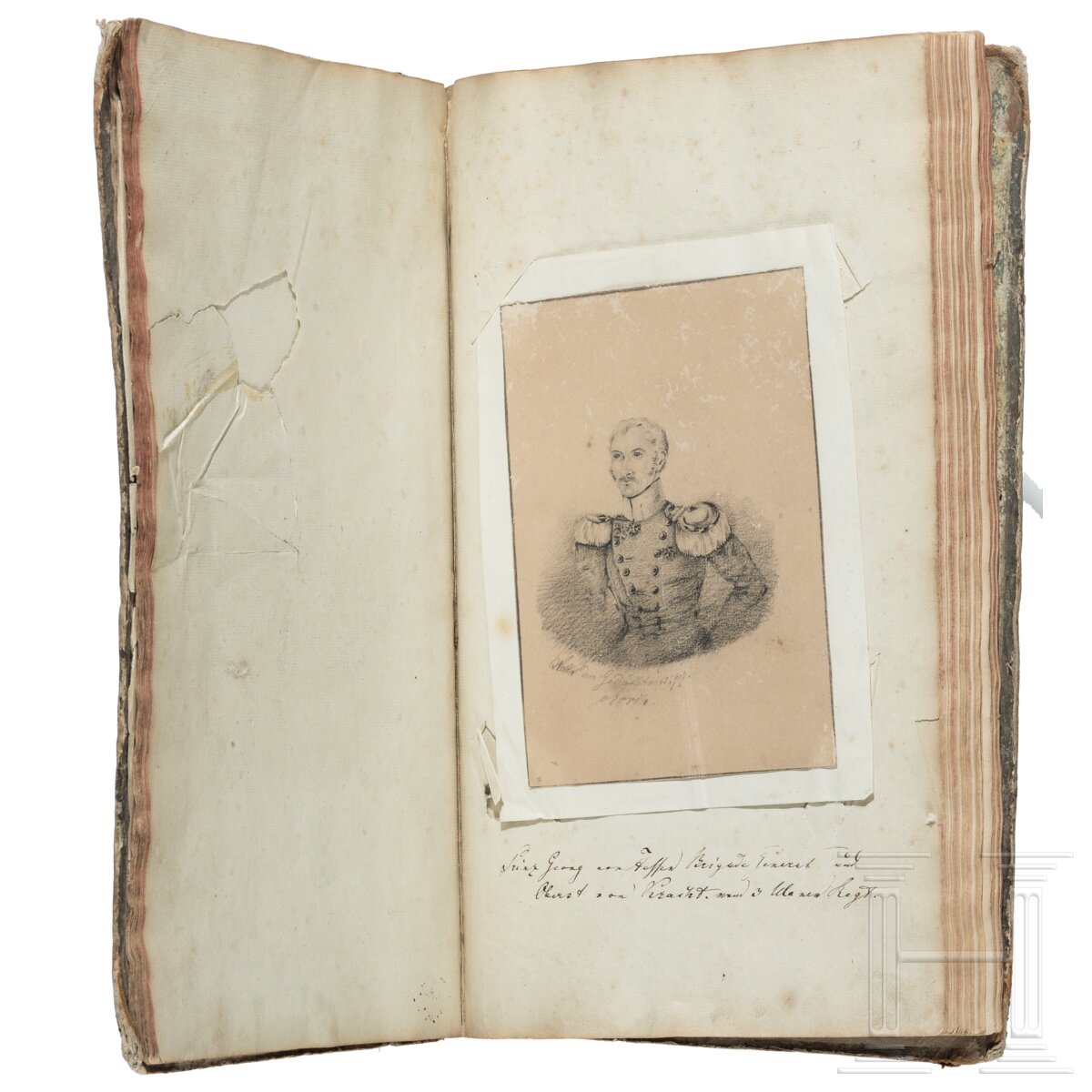 Album mit handgezeichneten Offiziersportraits, um 1830 - 1850 - Image 7 of 10