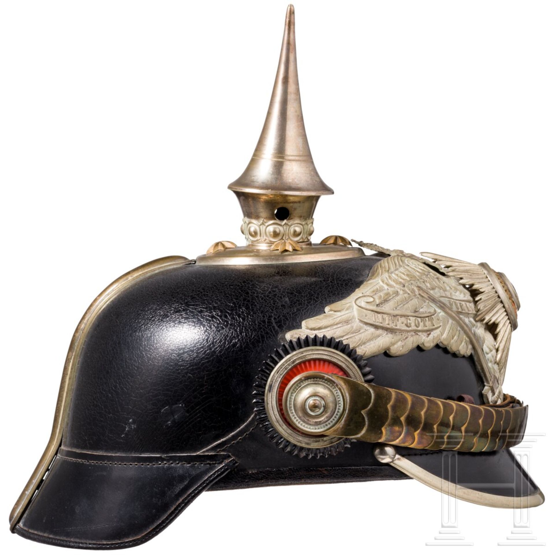 Helm für Offiziere im Garde-Pionier-Bataillon oder im Garde-Füsilier-Regiment, um 1914 - Image 3 of 7