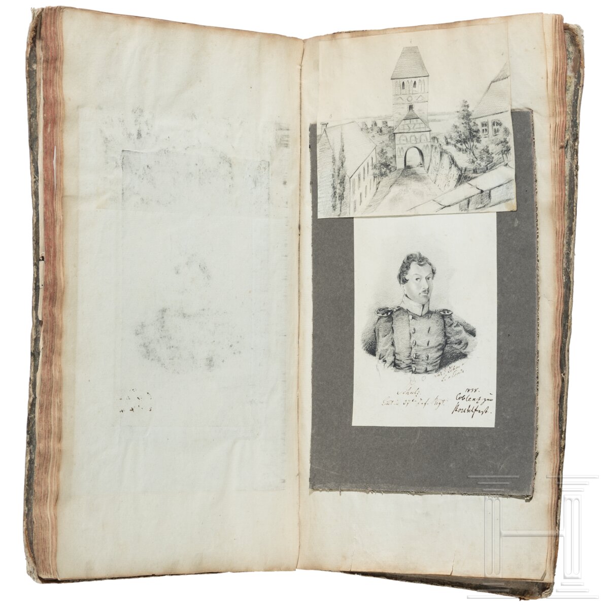 Album mit handgezeichneten Offiziersportraits, um 1830 - 1850 - Image 2 of 10