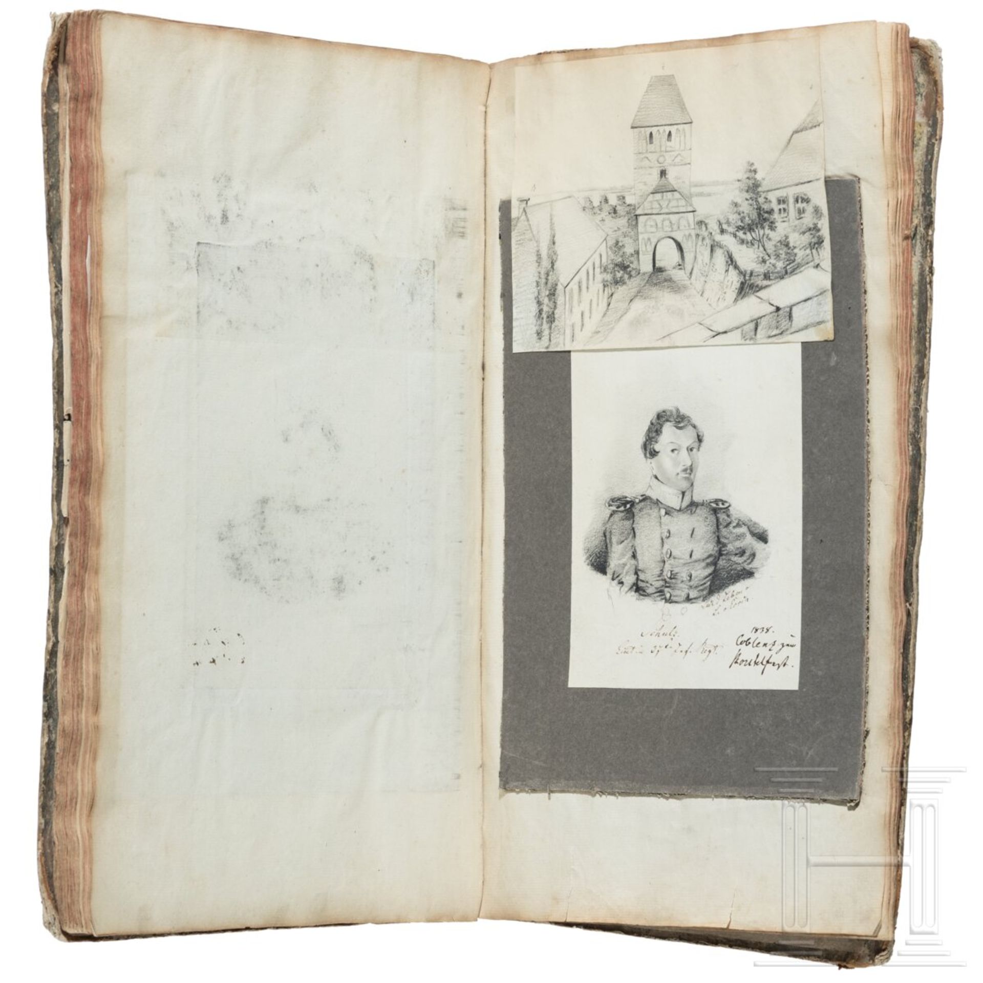 Album mit handgezeichneten Offiziersportraits, um 1830 - 1850 - Bild 2 aus 10