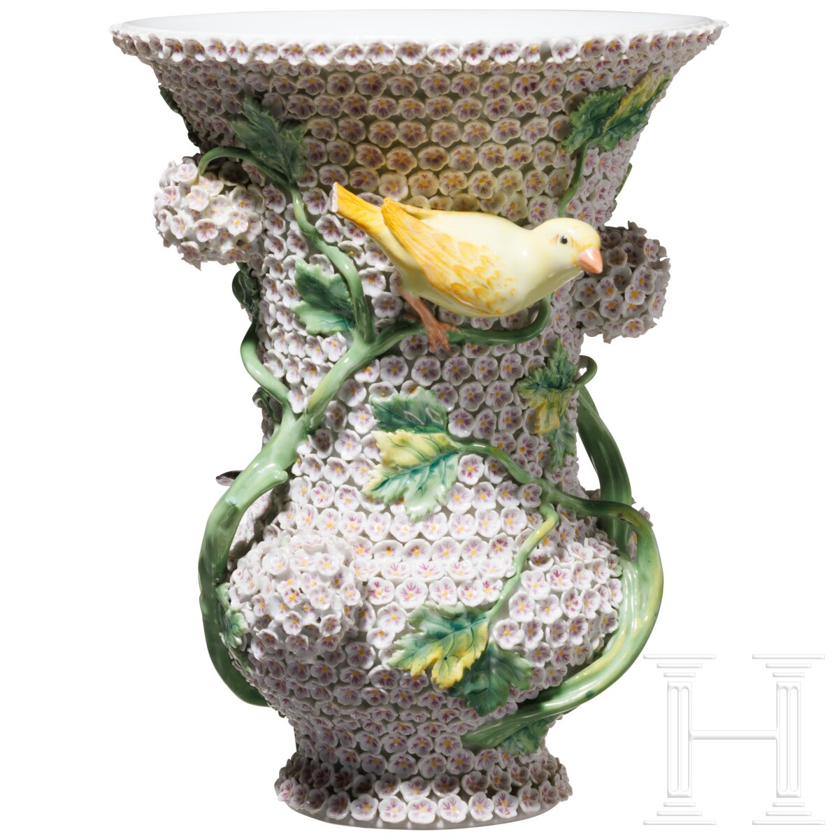 Große Schneeballenvase mit Vögeln, Johann Joachim Kaendler, 174050