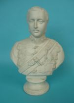 1864 Albert Edward: a named white parian portrait bust on dated socle base inscribed for the ‘Art