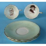 A good pair of Paragon Patriotic Series cups and saucers with named portraits of Winston Churchill