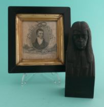 Henry Brougham MP: a small cast bronze named portrait bust inscribed and dated 1831, 138mm and a