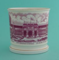 1862 Great International Exhibition: a mug printed in pink, 80mm. (commemorative, commemorating).