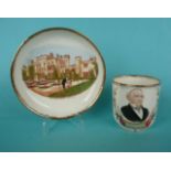 Political Commemoratives: 1898 Gladstone in Memoriam: an unusual cup and saucer by William Lowe