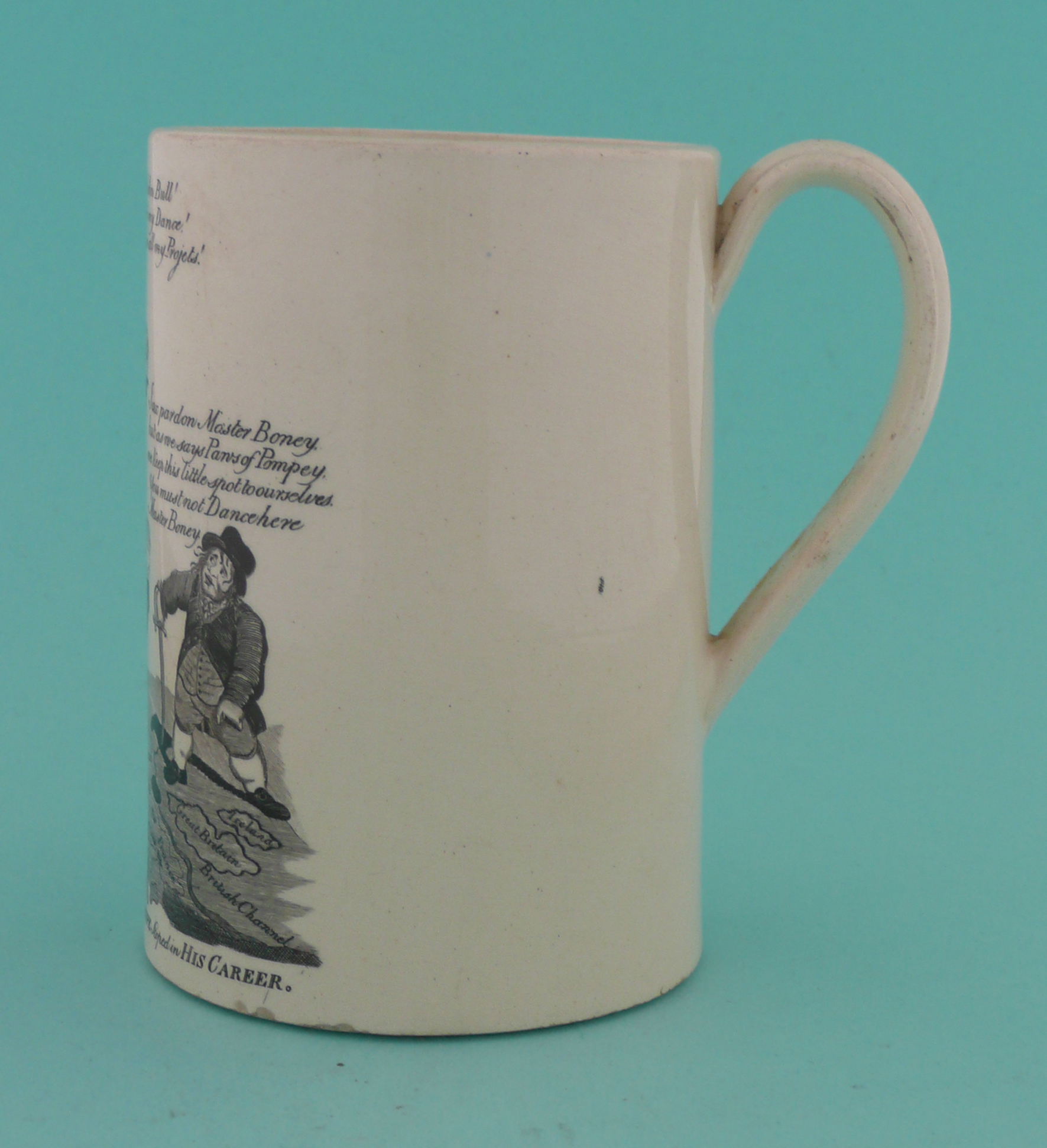 1803 Great Invasion Scare: a good pearlware tankard printed in black, 120mm. * After the satire - Bild 2 aus 4