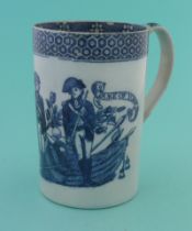 Prince Adolphus and The Duke of York: a pearlware mug printed in blue with named full-length