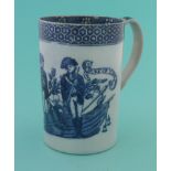 Prince Adolphus and The Duke of York: a pearlware mug printed in blue with named full-length