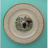 Princess Charlotte: a nursery plate by A. Stevenson with moulded border printed in brown and