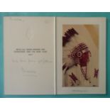 1977 Prince of Wales: a particularly interesting ink hand-signed Christmas card affixed with a