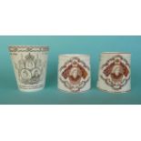 1897 Jubilee: a Minton beaker and two Doulton Burslem porcelain mugs (3). (commemorative,