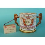 1953 Coronation: a Paragon loving cup complete with numbered tag, 115mm. (commemorative,