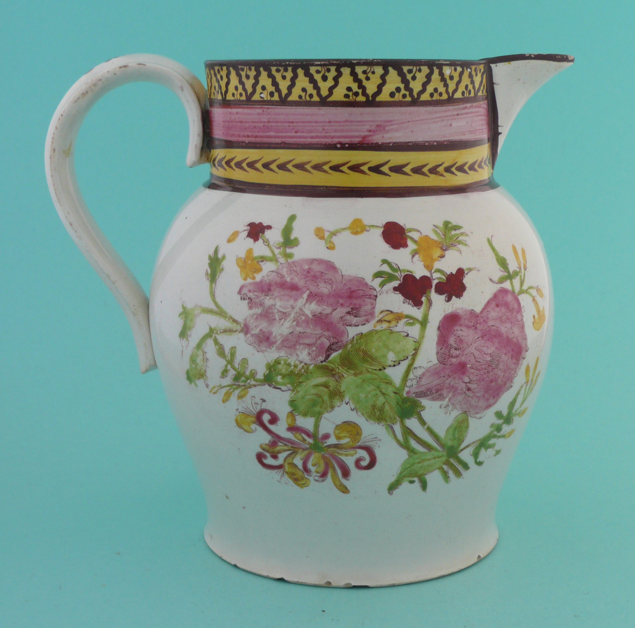 1804 Great Invasion Scare: a colourful pearlware jug decorated with a scene entitled ‘The Upshut - Image 2 of 4