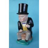 Winston Churchill: a toby jug and hat cover by Kirklands, circa 1941, 263mm. (commemorative,