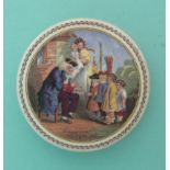 The Volunteers (214) fancy border. (potlid, pot lid, Prattware, Staffordshire).