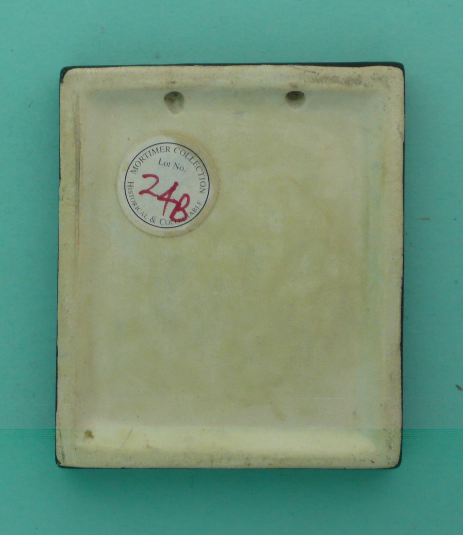 A plaque moulded with integral frame: Felix Edwards Pratt (173) green ground, restored. * Ex - Image 2 of 2