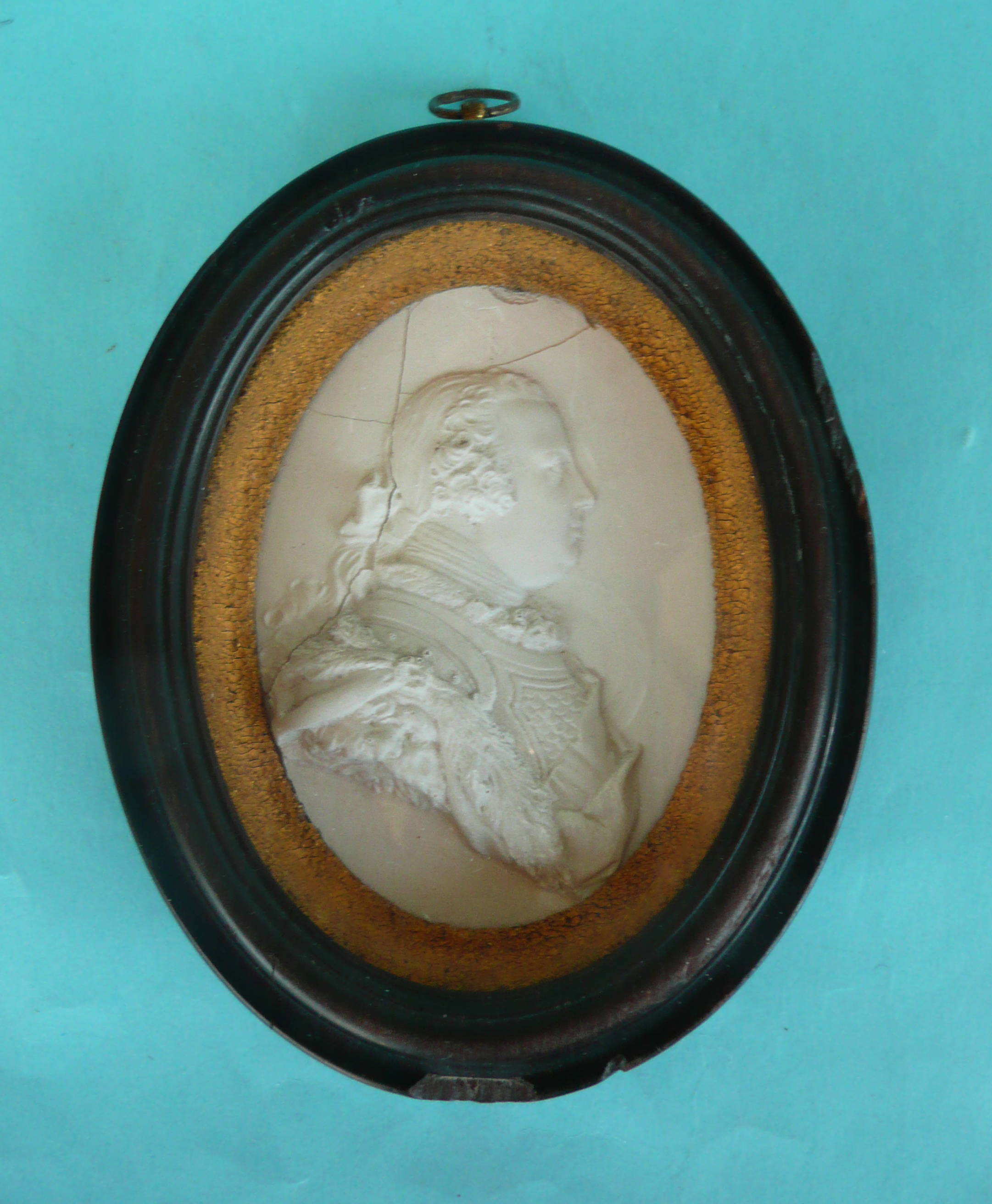 Duke of Cumberland: an oval profile, probably plaster, head and shoulders wearing a breast plate, - Image 2 of 2