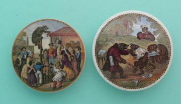 Staffordshire Pot Lids: The Bear Pit (6) without dome and Bears at School (9) (2).