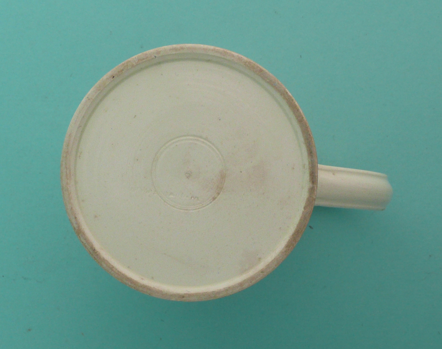 God Speed the Plough: a creamware mug printed in black, circa 1790, 122mm, restored. (commemorative, - Image 4 of 4