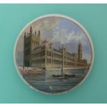 New Houses of Parliament (183) hairline crack at ten o’clock, glaze flaking. (potlid, pot lid,