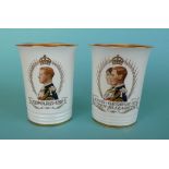 A pair of Minton beakers for 1937 Edward VIII and George VI (2). (commemorative, commemorating,