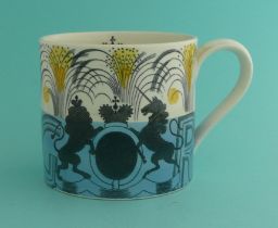 1937 Coronation: a good stylish mug designed by Ravilious for Wedgwood, printed in black and