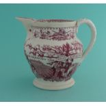 Reform: a pottery jug printed in pink with scenes entitled ‘The Old Rotten Tree’ and on the