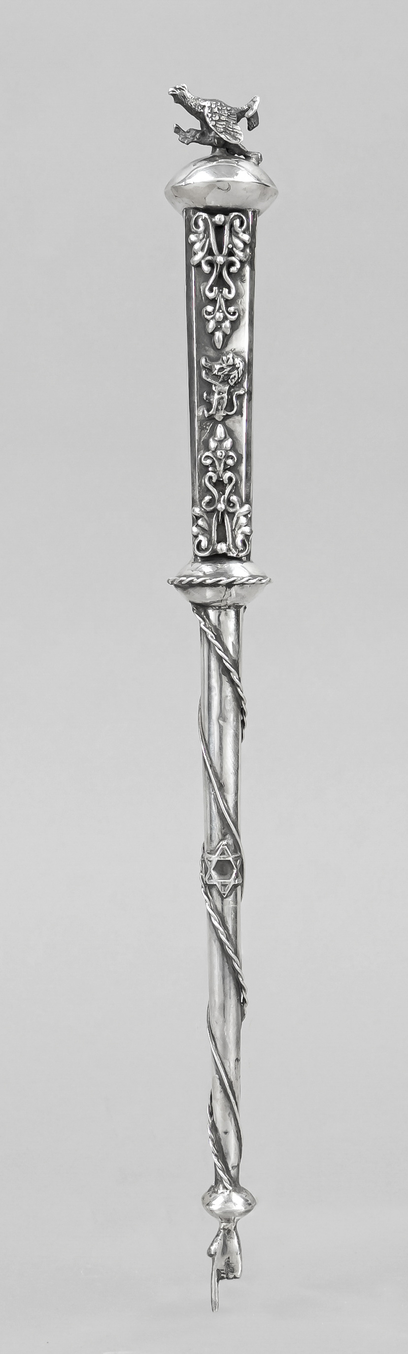 Torah pointer, hallmarked Russia, silver 84 zolotniki (875/000), handle with ornamental decoration