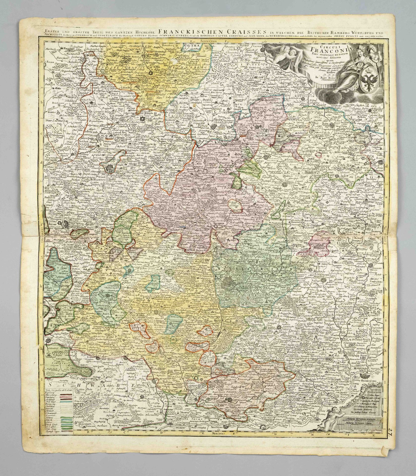 Historical map of the Franconian Circle, ''Circuli Franconiae'', ''Erster und gröster Theil des