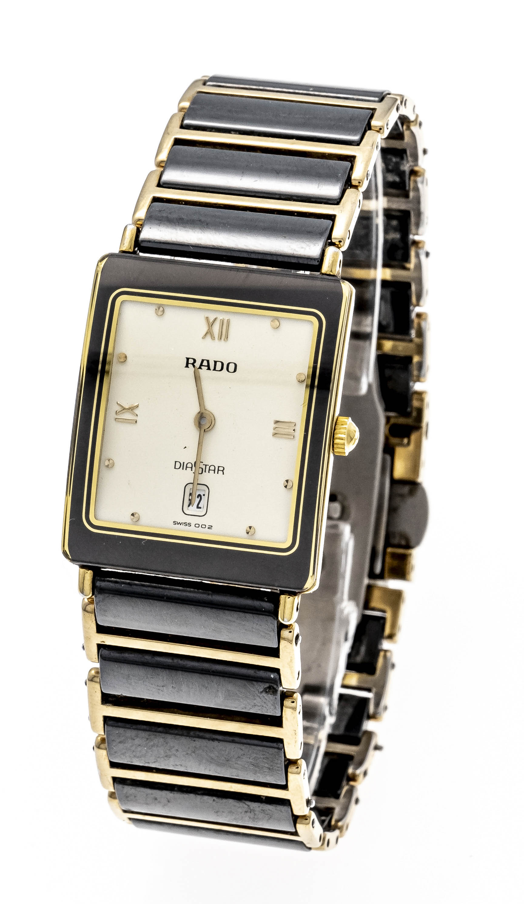 Rado Diastar unisex quartz watch, Ref. 160.0281.3N, circa 1995, ceramic / double, battery probably