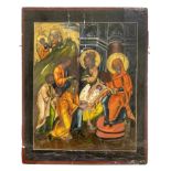 Icon of the Nativity, Russia, late 19th century, polychrome tempera painting and gold on chalk