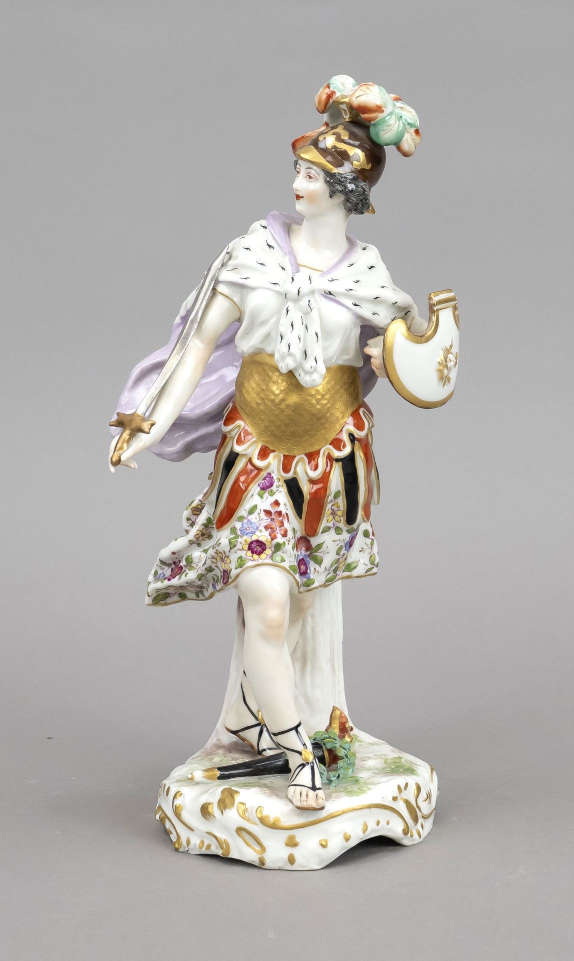 Goddess of Victory, w. Chelsea, England, 19th century, screaming figure of the goddess with Medusa - Image 2 of 2