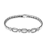 Brilliant bracelet WG 585/000 with brilliant-cut diamonds, total 0.50 ct W/SI, box clasp with SI