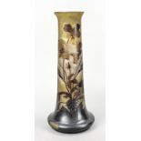 Vase, France, early 20th century, Emile Gallé, Nancy, round bulbous stand, body with tapering