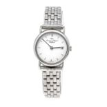 IWC ladies' quartz watch, steel case, ref. 4531, from 1994, white dial with silver-colored hour