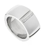 Diamond ring, Alfex steel with 8 brilliant-cut diamonds, 0.03 ct W/VS-SI, RG 57, Alfex marked, 16.