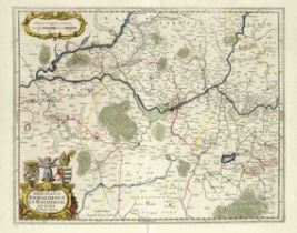 Historical map of Anhalt and Magdeburg, ''Principatus Anhaldinus et Magdeburgensis...'', partly col.