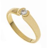 Brilliant-cut diamond ring GG 585/000 with one brilliant-cut diamond 0.16 ct Wesselton - slightly