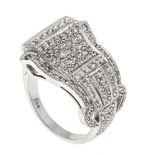 Diamond ring WG 750/000 with diamonds, total 0.50 ct l.tintedW-W/SI-PI, RG 56, 11.2 g